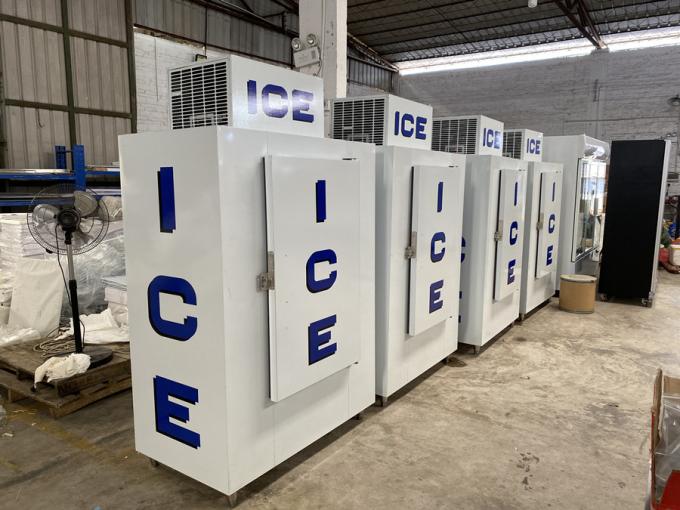 Solid Door Outdoor Ice Merchandiser Bagged Ice Storage Freezer
