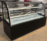1.8m Black Color Cake Showcase Stainless Steel Bakery Display Refrigerator