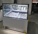 Curved Glass Door Ice Cream Refrigerator Frozen Popsicle Display Cabinet