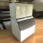 Commercial 800kg/day Ice Maker Machine, Stainless Steel Ice Making Ice Storage Cube Ice Machine