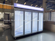 Commercial 4 Doors Upright Beverage Display Refrigerator Glass Door Cooler