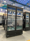 Double Glass Door Upright Display Freezer -18 To -22C Bottom Mount Compressor