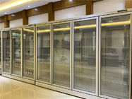 Commercial Glass Door Supermarket Display Cooler Air Cooling Refrigerator With Split Radiator