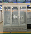 Triple Glass Door Display Freezer Cooler Drink Milk Beverage Refrigerated Showcase With Fan Cooling
