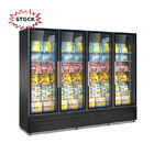 Supermarket Vertical Freezer -18~-22° Frozen Food Display Refrigerator Glass Door Freezer
