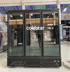 Supermarket Vertical Ice Cream Refrigerated Display Freezer Glass Door Showcase