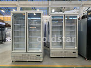 Supermarket Vertical Fan Cooling Glass Door Display Refrigerator