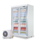 Supermarket Split Compressor Display Refrigerator With Double Layer Glass Door