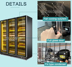 Auto Defrost Glass Sliding Door Upright Bottle Cooler For Bar &amp; Coffee Shop