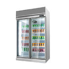 Refrigerator Promotional Double Door Fridge With Glass Door Commercial Beverage Freezer Display Fridge