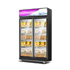 Commercial Refrigerated Glass Door Standing Freezer For Displaying Frozen Food Or Ice Cream