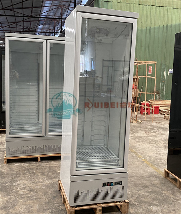 450L Energy Saving Commercial Glass Door Freezer Showcase Upright Chiller