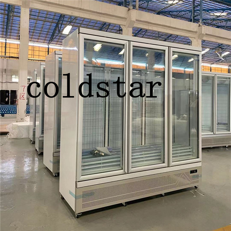 Commercial Supermarkets 3 Doors Display Freezer,Defrosted Glass Door