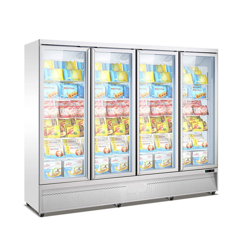 Supermarket Glass Door Upright Display Freezer And Refrigerator With CE