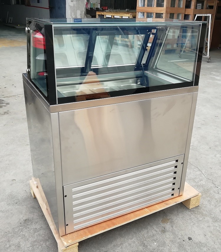 Ice Cream Refrigerated Showcase Freezer , 6 trays Gelato Storage Freezer
