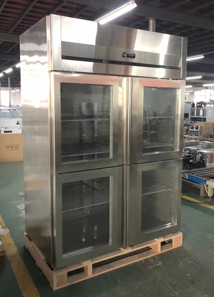 Custom Size Commercial Glass Front Fridge , Kitchenaid Stainless Steel
