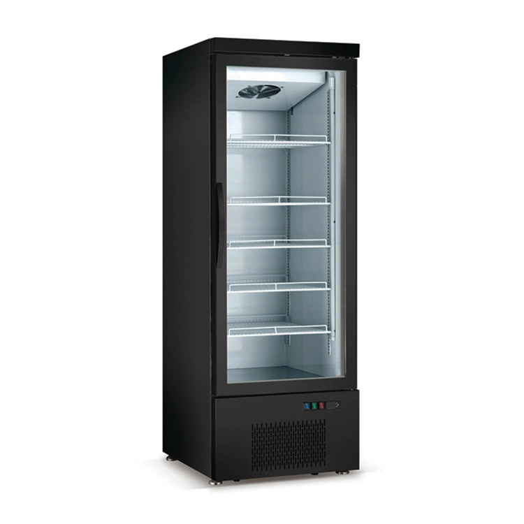 500L Commercial Glass Freezer Positive Display Fridge For Soft Drink In