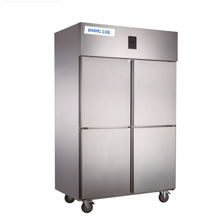 OEM Commercial Kitchen Refrigeration 4 Solid Doors Stainless Steel Freezers