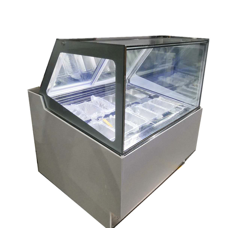 Sliding Door Ice Cream Display Fridge Commercial Gelato Freezer Showcase
