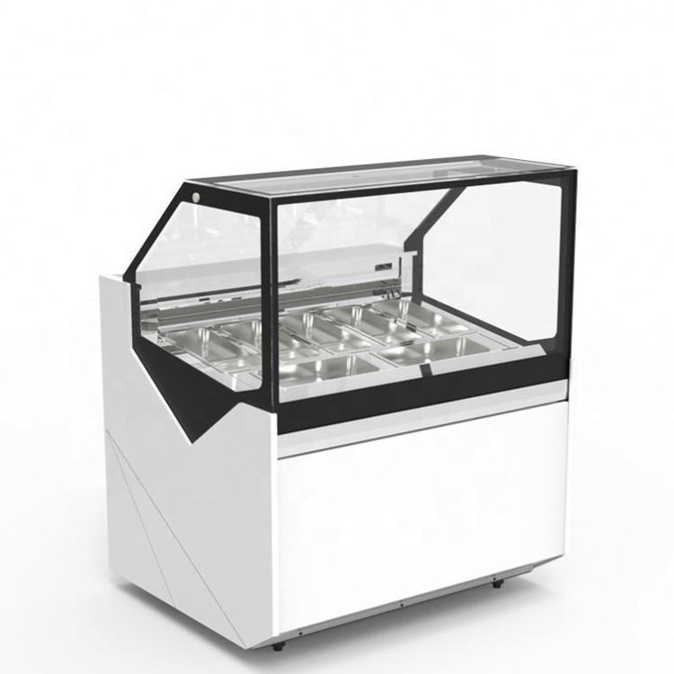 Defrost Freezer Gelato Showcase 9 Flavor Ice Cream Display Refrigerator
