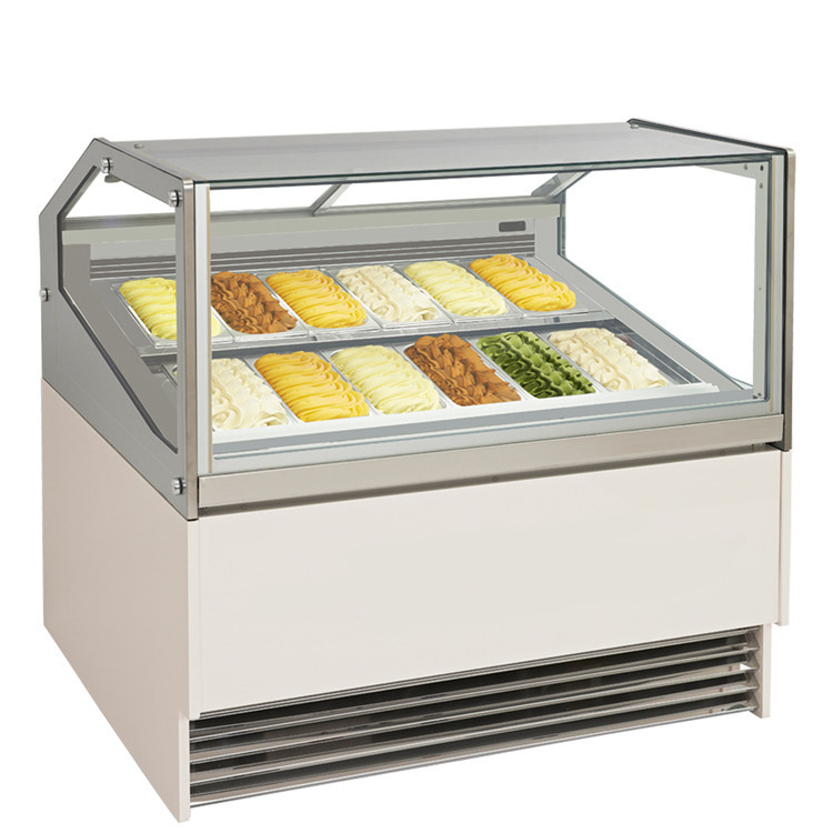 220V 10 Buckets Rightangle Ice Cream Display Freezers Or Refrigerators