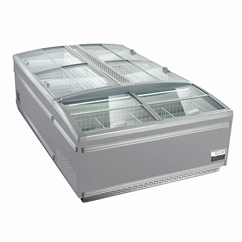 Sliding glass door display freezer/ Supermarket island freezer