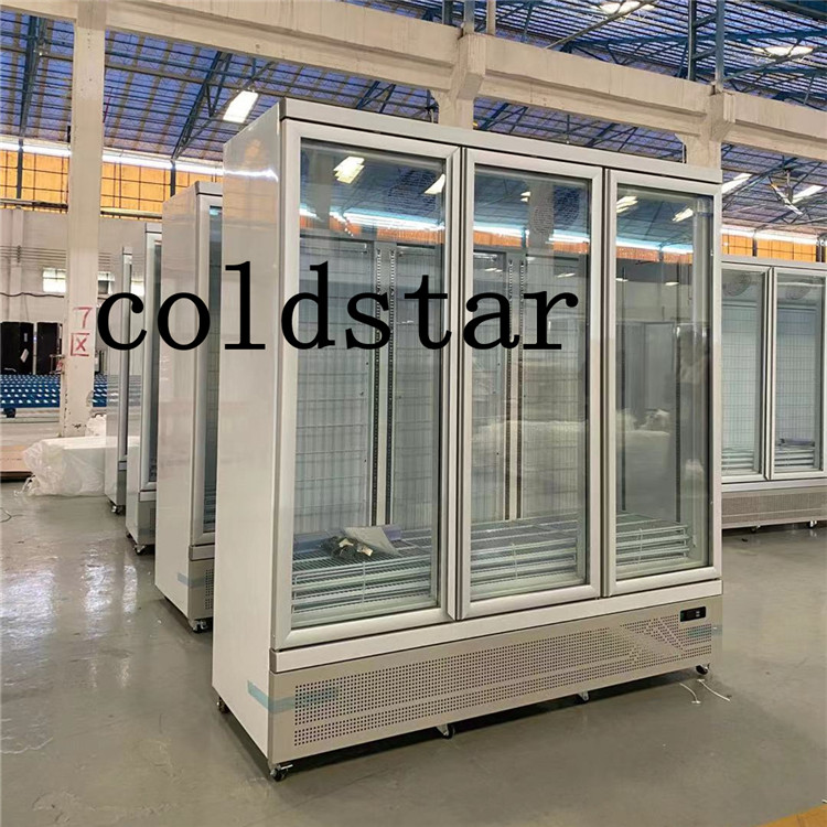 Commercial Supermarkets 3 Doors Display Freezer,Defrosted Glass Door