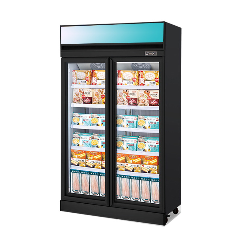 Supermarket Showcase Vertical Refrigerated Commercial Fridge Glass Door