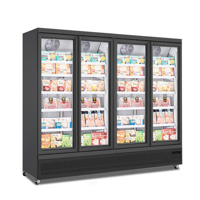 Four Glass Door Upright Display Freezer Comercial Refrigeration Equipment