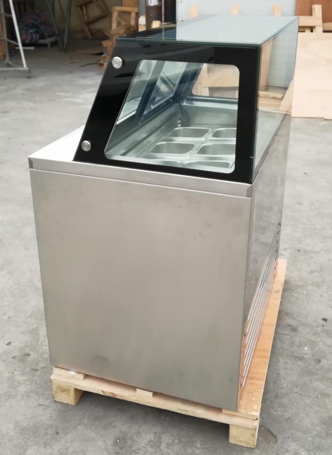 Ice Cream Refrigerated Showcase Freezer , 6 trays Gelato Storage Freezer