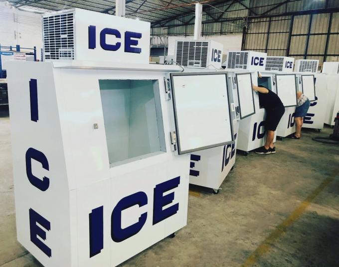 Commercial Outdoor Bagged Ice Storage Freezer, Fan Cooling Ice Cube Freezer