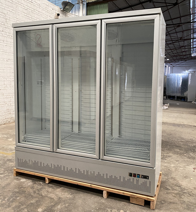 Led Lighting Commercial Beverage Refrigerator , 3 Door Display Cooler