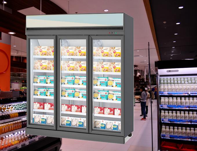 Three Glass Doors Display Freezer Commercial Refrigerator And Freezers