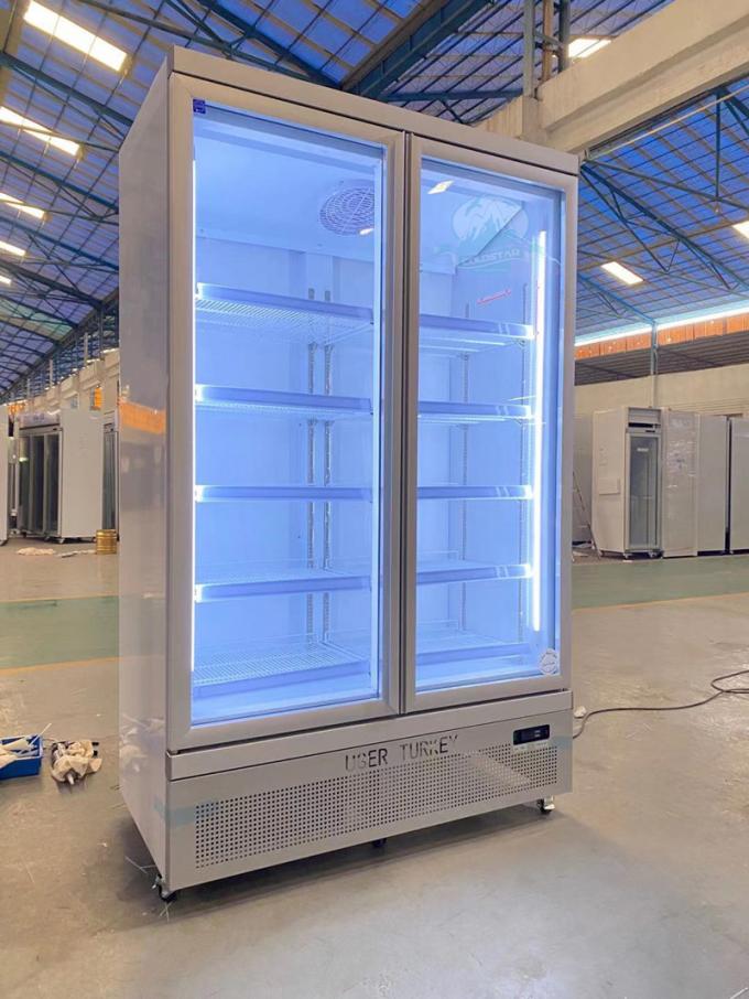 Digital Control Commercial Freezer Glass Door Fan Cooling Deep Freezer