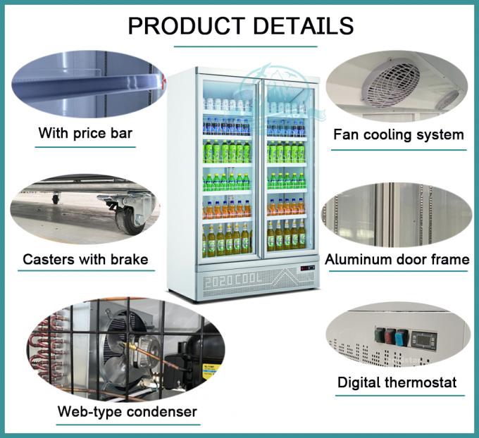 Supermarket Beverage Upright Showcase Chiller Soft Drink Cooler