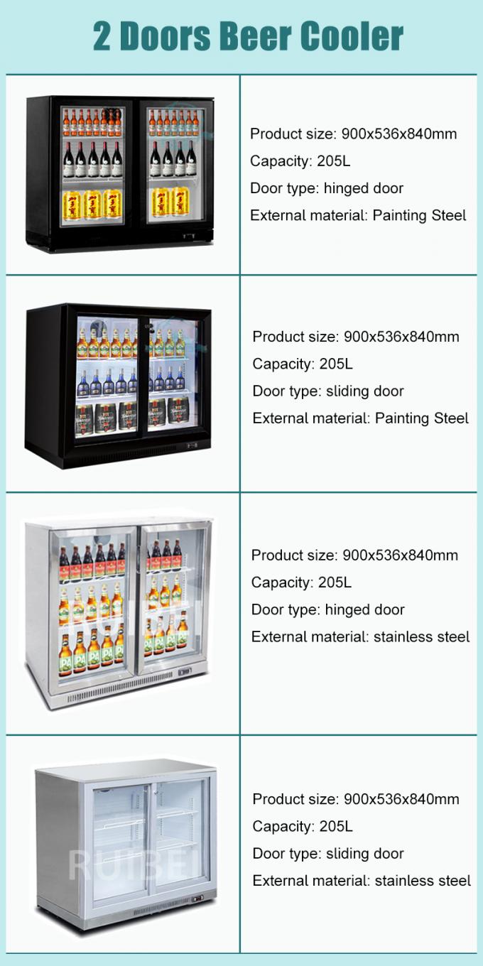 2 Doors Counter Top Beverage Fridge Beer Display Cooler Refrigerator