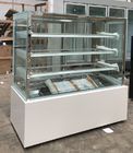 Defrosted Front Glass Macaron Display Case 2.0m 4 Layers Bottom Mount Type