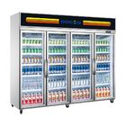 Front And Rear Open Glass Door Beverage Cooler , Soft Drink Display Fridge , Convenience Store Cold Drink Refrigerator