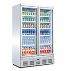 Upright Commercial Beverage Refrigerator , Bottom Mount Double Door Display Freezer