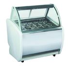 12 Pans Gelato Display Fridge Freezer Auto Defrost Type Stainless Steel / Marble Base Material