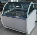 12 Pans Gelato Display Fridge Freezer Auto Defrost Type Stainless Steel / Marble Base Material