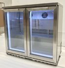 Stainless Steel bar display fridge Built-in 3 Glass Door Back bar Cooler