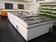 Supermarket frozen food combined island freezer display cabinet