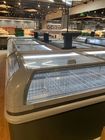Supermarket Island Freezer Sliding Glass Curved Lid Chest Combined Island Fridge Freezer