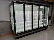 Commercial Supermarket Refrigeration Open Chillers With Glass Door