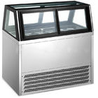 Square Glass Ice Cream Showcase Freezer 20 Pans Fan Cooling Type 1730*1068*1250mm