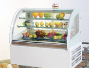 Curved Glass Mini Cake Showcase , Fan Cooling Bakery Display Showcase