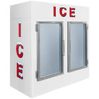 Double Door Indoor refrigerated storage bagged ice storage bin freezer