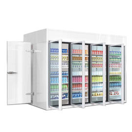 Supermarket Beverage Milk Refrigerated Display Rack Glass Door Cold Storage Room