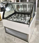 Commercial 18 Trays Air Cooling Ice Cream Display Freezer Italian Gelato Glass Display Refrigerator